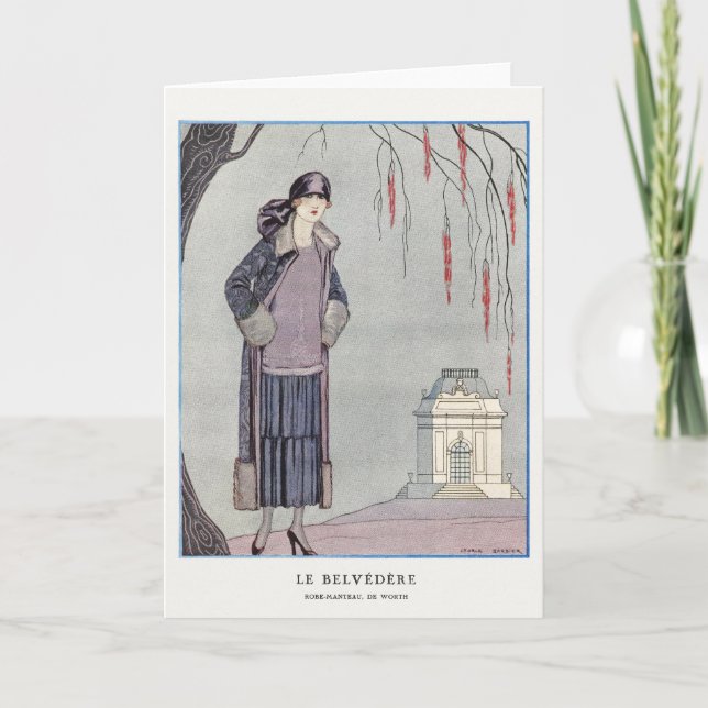 George Barbier, Art Deco Letterpress Thank You Card (Front)
