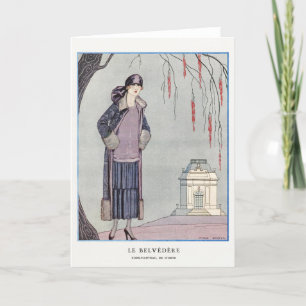 George Barbier, Art Deco Letterpress Thank You Card