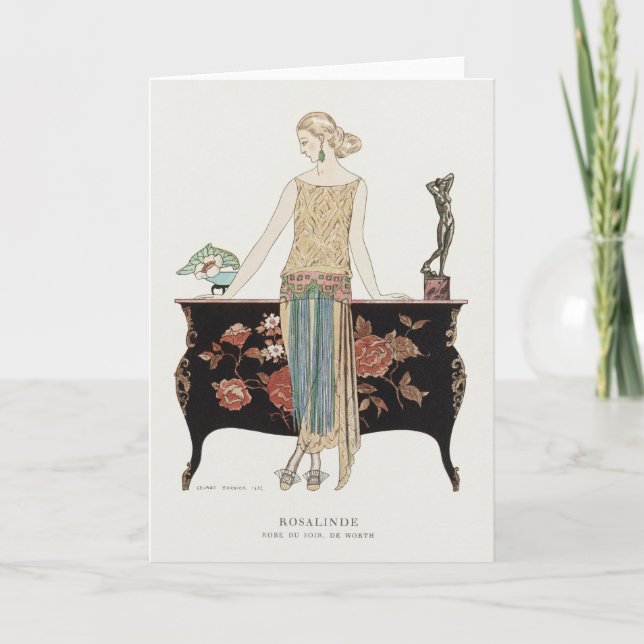 George Barbier, Art Deco Thank You Card (Front)