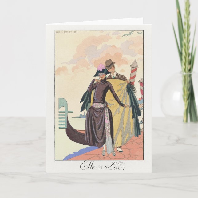 George Barbier, Art Deco Thank You Card (Front)