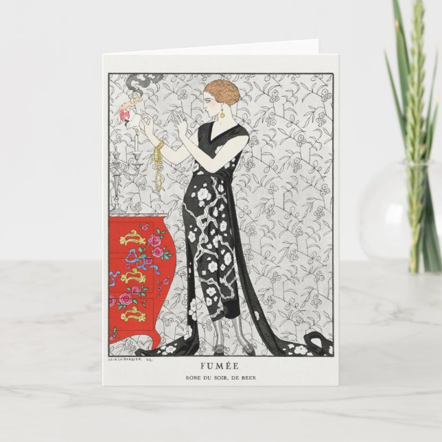 George Barbier, Art Deco Thank You Card (Front)