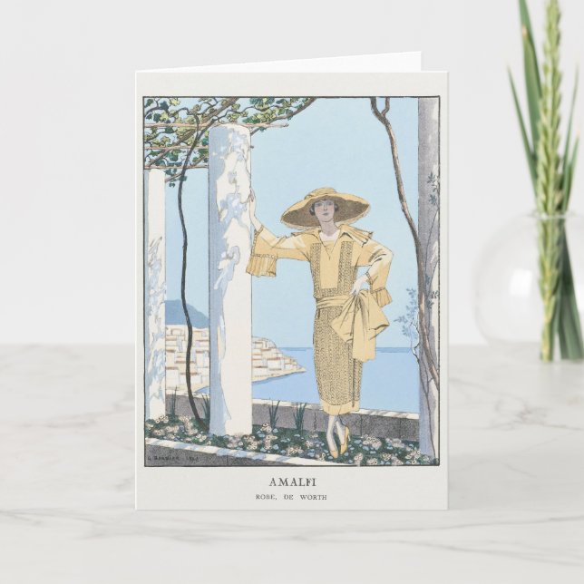 George Barbier, Art Deco Thank You Card (Front)