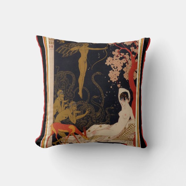 George Barbier Art Deco Throw Pillow (Front)