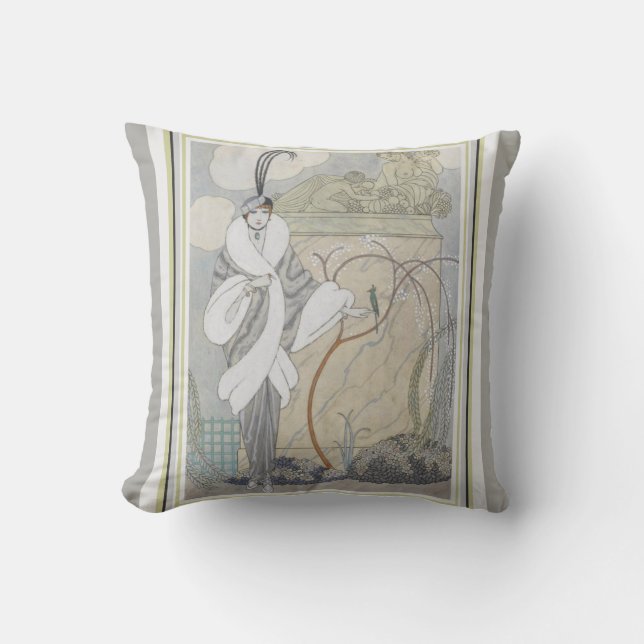 George Barbier Art Deco Throw Pillow (Front)