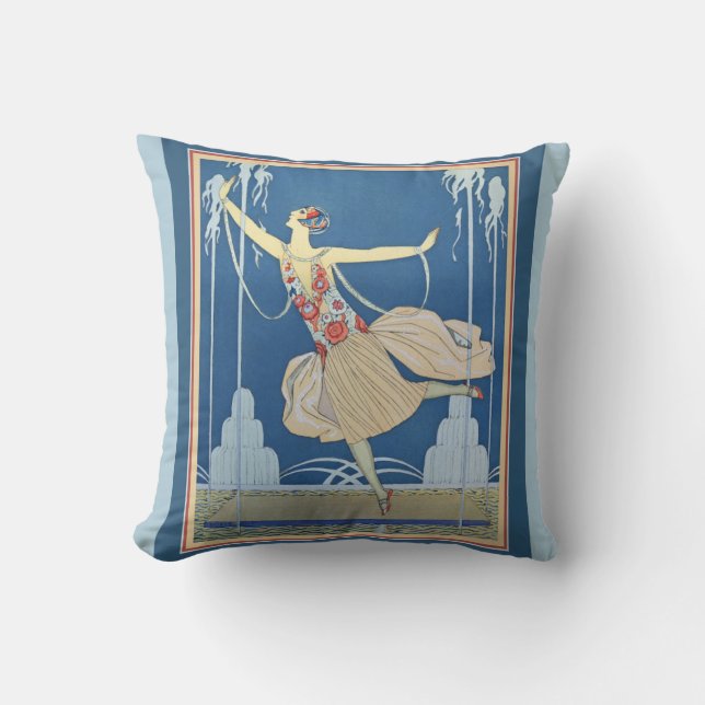 George Barbier Art Deco Throw Pillow (Front)