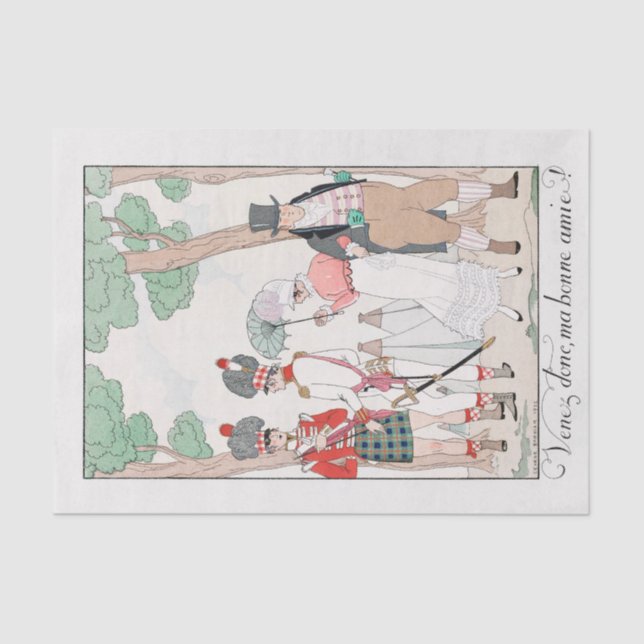 George Barbier, Art Deco Tissue Paper (Front)