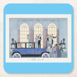 George Barbier fashion Square Paper Coaster