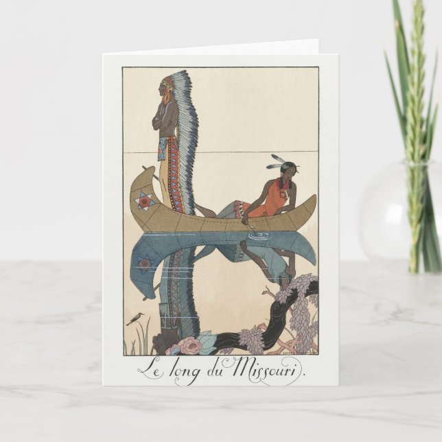 George Barbier, Native American Thank You Card (Front)