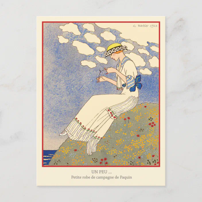 George Barbier Vintage Art Deco Fashion Postcard Zazzle Com