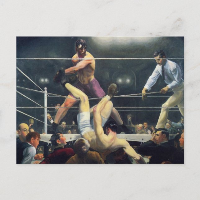 George Bellows Dempsey and Firpo Art of Boxing Postcard (Front)