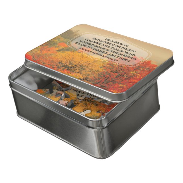 George Bernard Shaw Inspirational Quote "Change" Jigsaw Puzzle (Lid Open)
