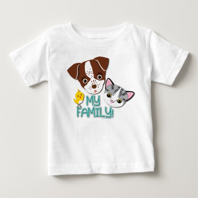 George, Bethie and Cutie Canary: My Family! Baby T-Shirt (Front)