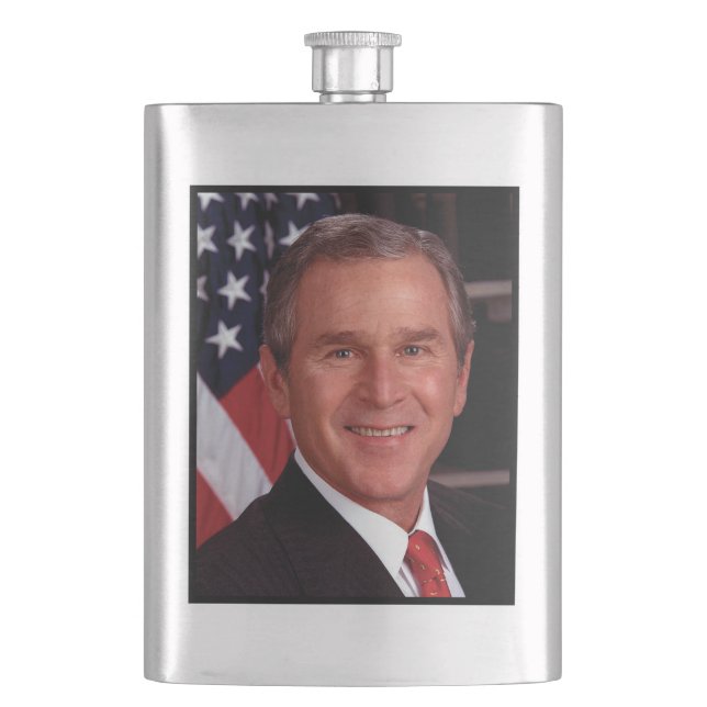 George Bush 43rd US American President Photo Flask (Front)