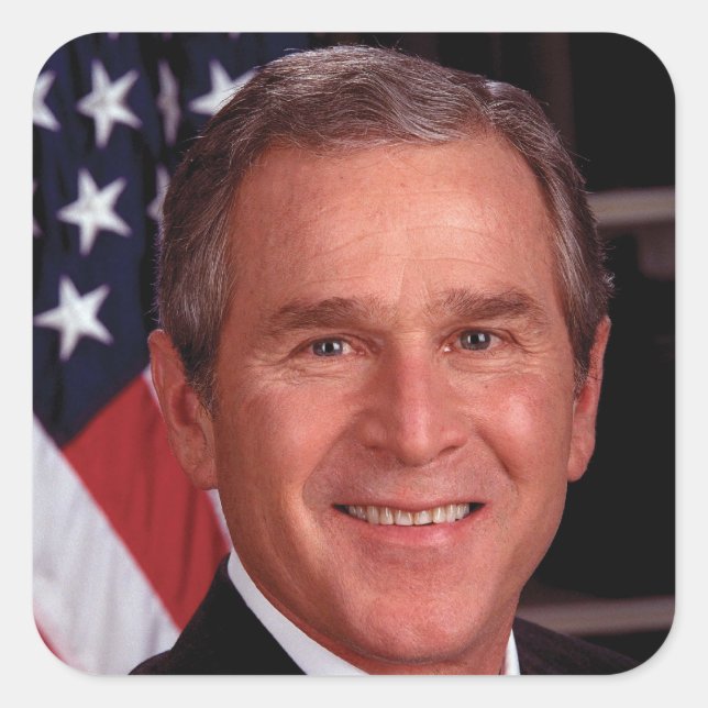 George Bush 43rd US American President Photo Square Sticker (Front)