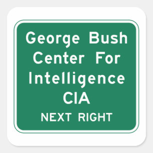 George Bush Center, Road Sign, Virginia, USA Square Sticker