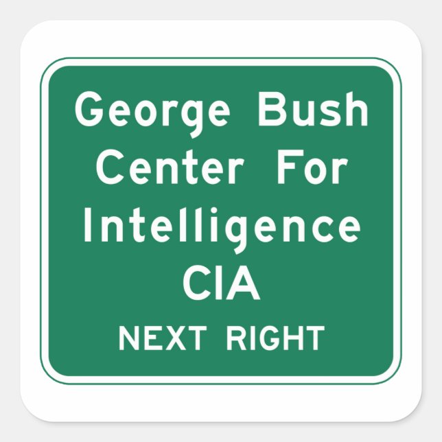 George Bush Center, Road Sign, Virginia, USA Square Sticker (Front)