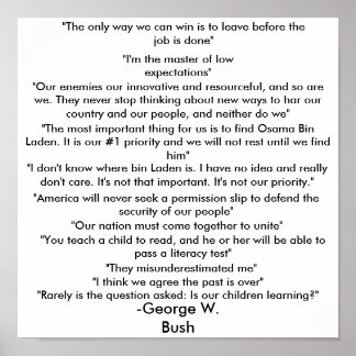 George Bush quotes poster