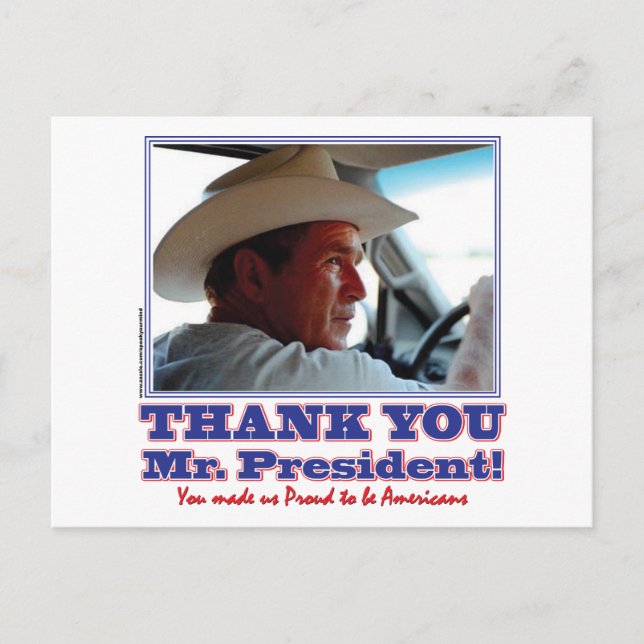 George Bush/Thank you! Postcard (Front)