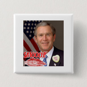 George Bush Valentine's Day Pinback Button