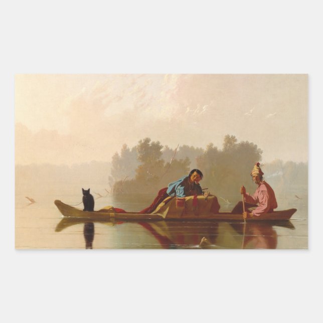 George Caleb Bingham - Fur Traders Descending Rectangular Sticker (Front)