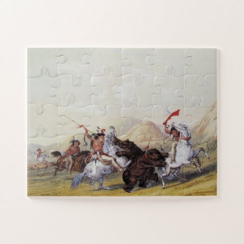 George Catlin Attacking the Grizzly Bear 1844 Jigsaw Puzzle