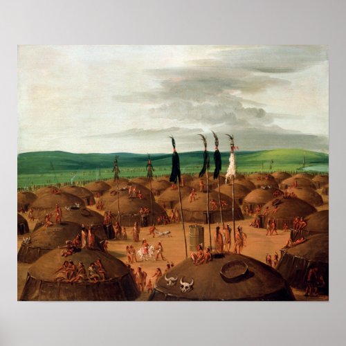 George Catlin Birds_eye View of the Mandan Poster