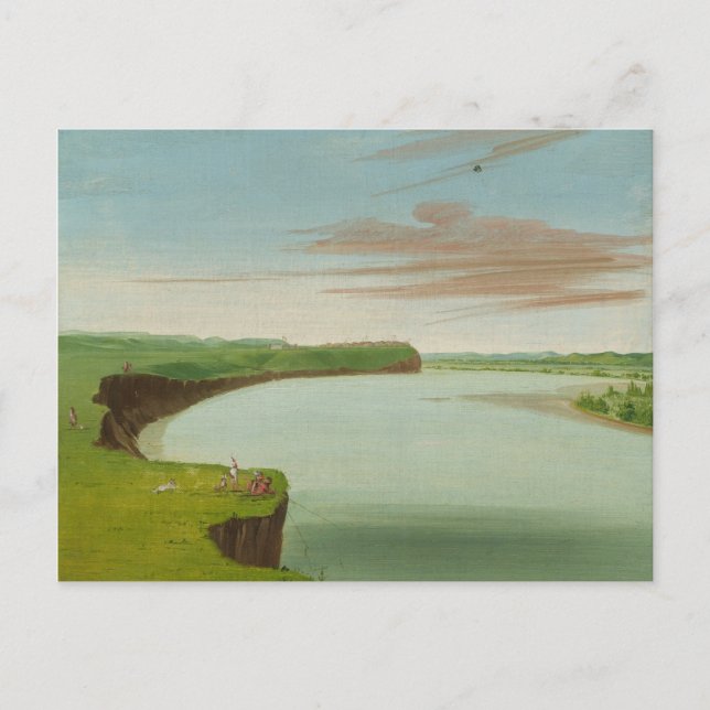 George Catlin - Distant View of the Mandan Village Postcard (Front)