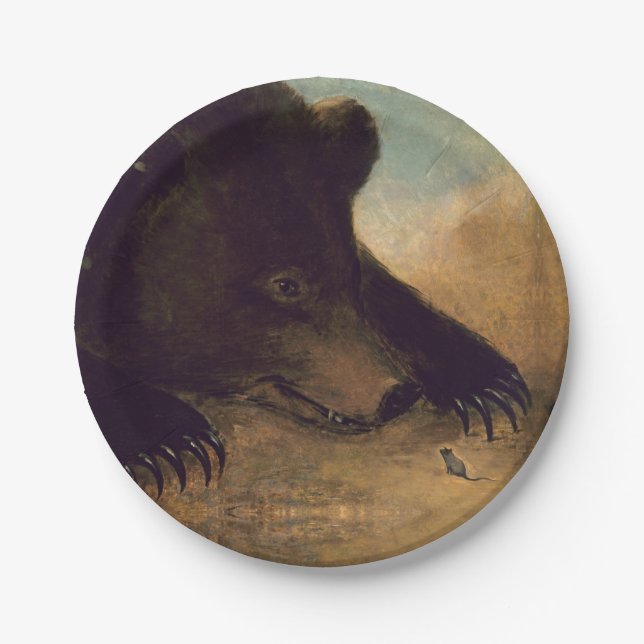 George Catlin - Grizzly Bear and Mouse Paper Plates (Front)
