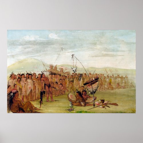 George Catlin Self_torture in a Sioux Religious Poster