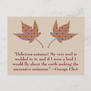 George Eliot Autumn Quote Postcard