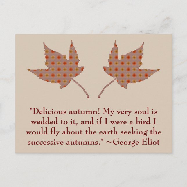 George Eliot Autumn Quote Postcard (Front)