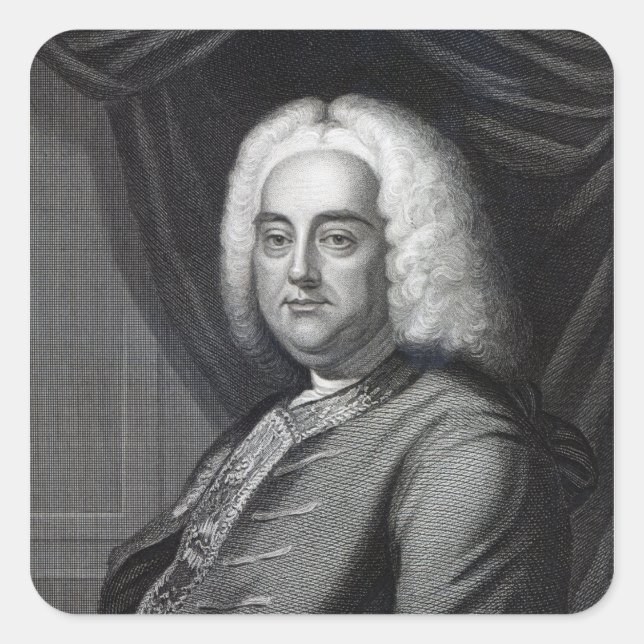 George Frederic Handel, engraved by Thomson Square Sticker (Front)