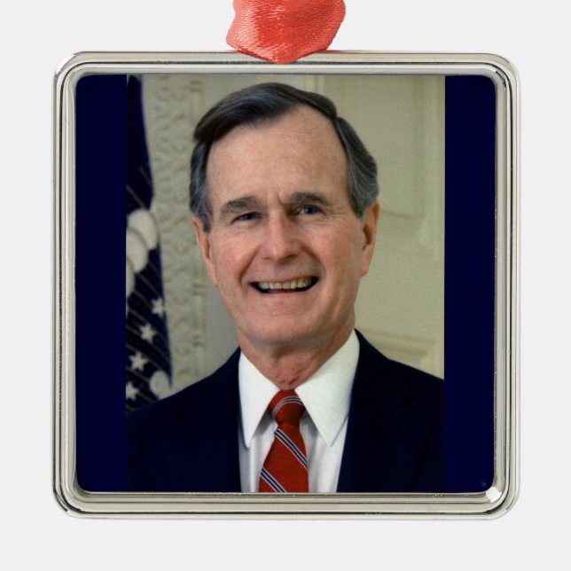 George H. W. Bush 41st President Metal Ornament (Front)