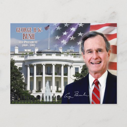 George H W Bush _ 41st President of the US Postcard