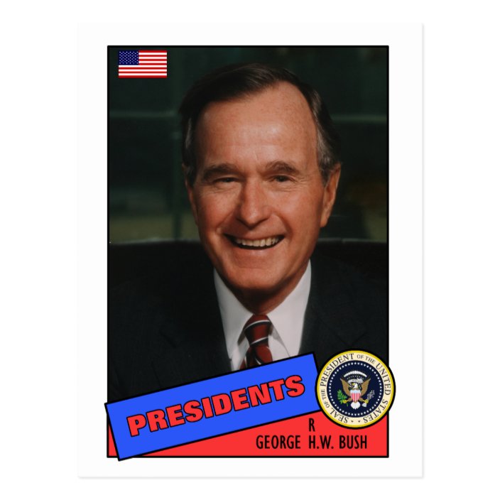 George H W Bush Baseball Card Zazzle