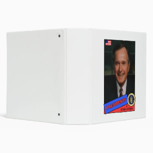 George H.W. Bush Baseball Card 3 Ring Binder