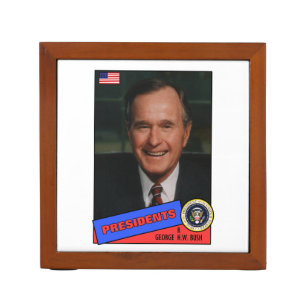 George H.W. Bush Baseball Card Desk Organizer