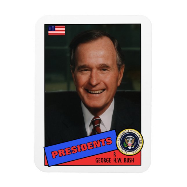 George H.W. Bush Baseball Card Magnet (Vertical)