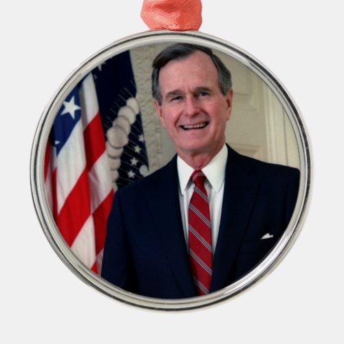 George H W Bush Metal Ornament