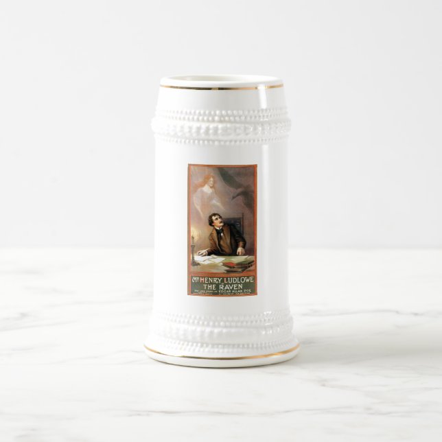 George Hazelton's The Raven (Edgar Allan Poe) 1908 Beer Stein (Center)