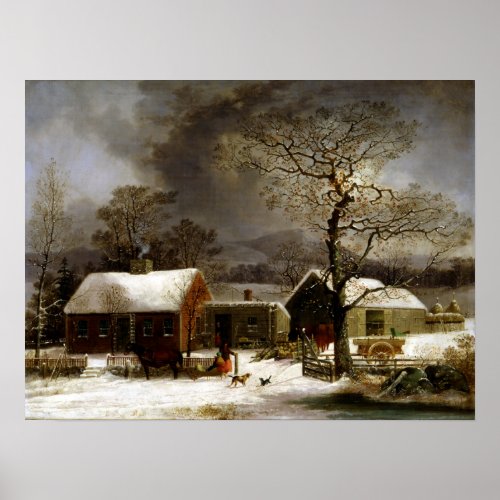 George Henry Durrie Winter Scene in New Haven Poster