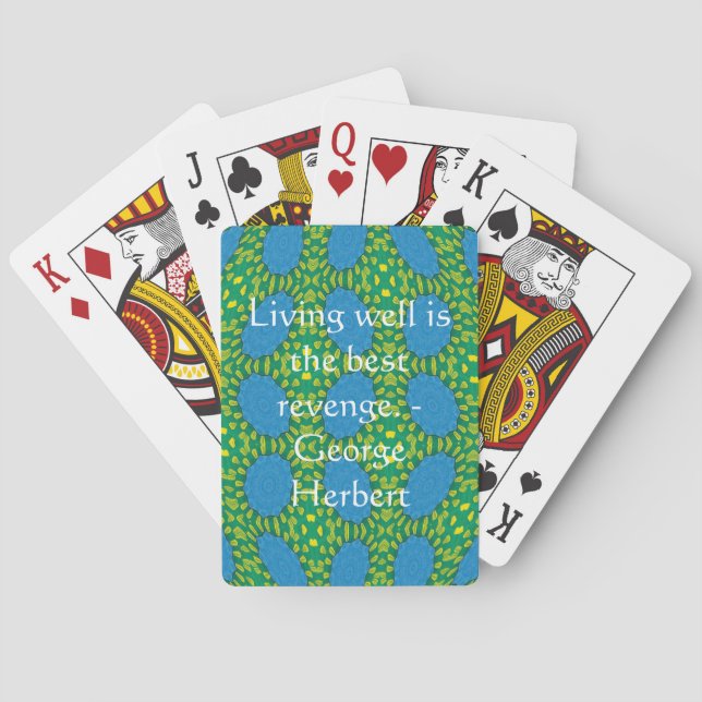 George Herbert Quote With Wonderful Design Poker Cards (Back)