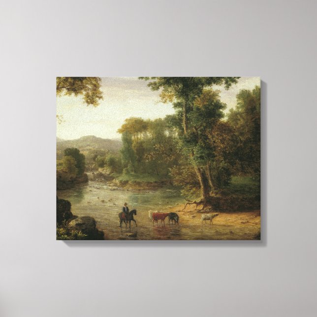 George Inness - Crossing the Ford Canvas Print (Front)