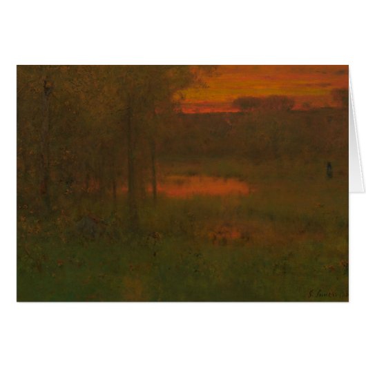 George Inness - Landscape, Sunset Cards (Front Horizontal)