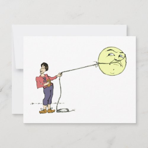 "George Lassos the Moon" Card Personalized Invite