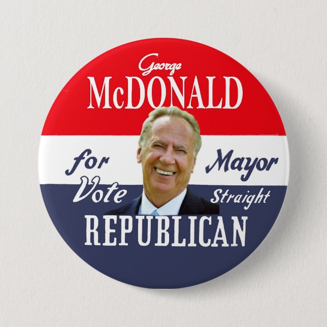 George McDonald NYC Mayor in 2013 Pinback Button (Front)