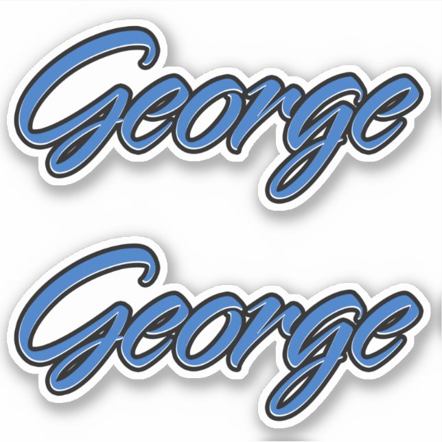 George Name blue sticker sticker embroiderset (Front)