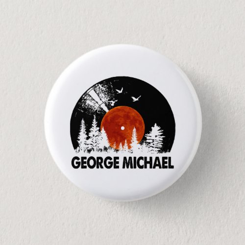 George Name Record Music Forest Gift  Button