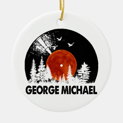 George Name Record Music Forest Gift  Ceramic Ornament