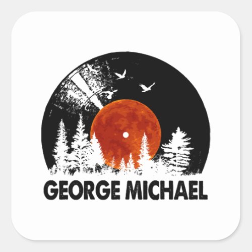 George Name Record Music Forest Gift  Square Sticker